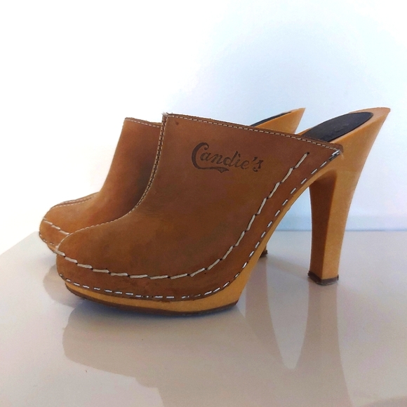 Vintage Candies High Heel Clogs Mules Sand Color Size 8
